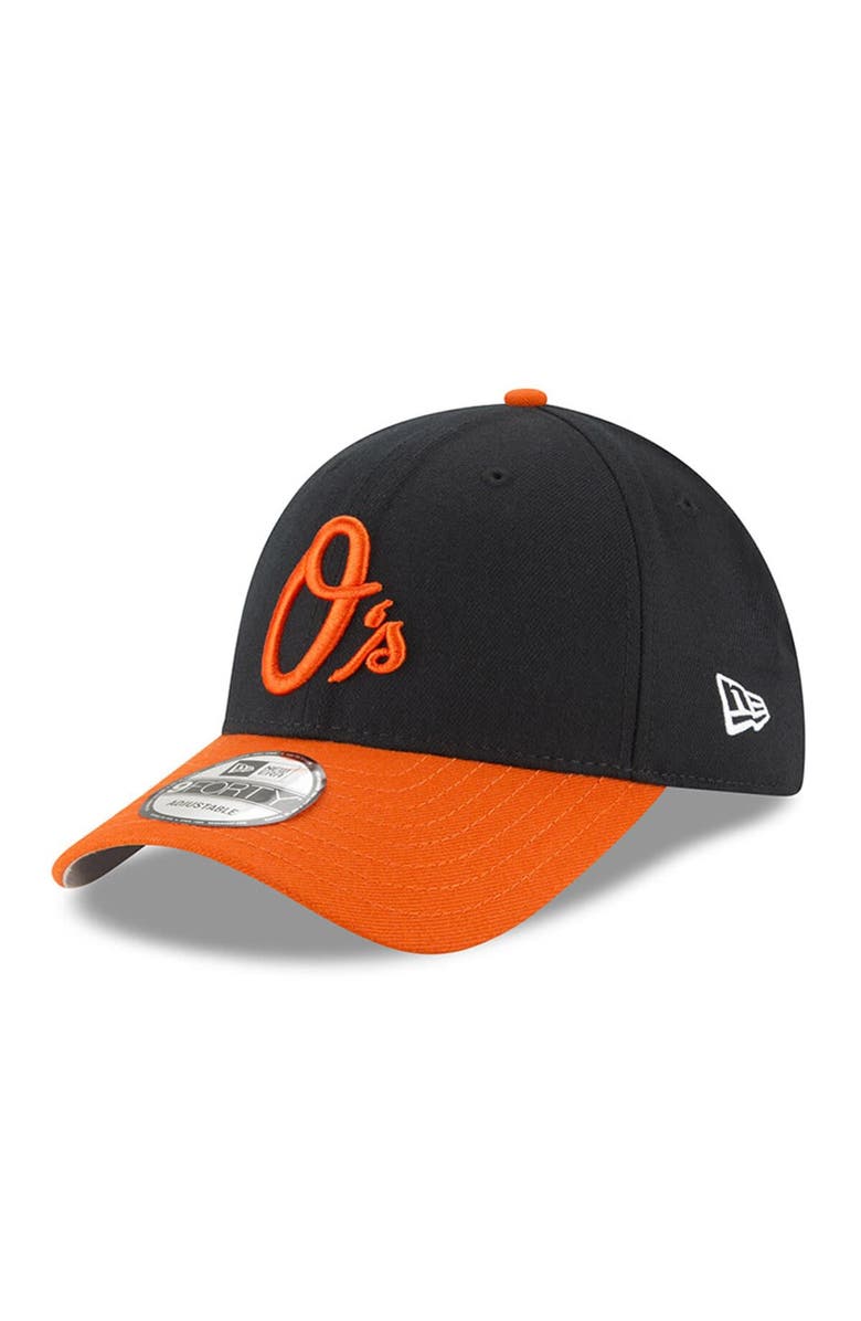 New Era Men's New Era Baltimore Orioles Black League 9FORTY Adjustable Hat, Main, color,