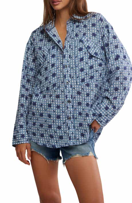 Free People Hidden Flower Button-Up Shirt