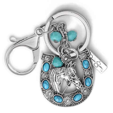 Turquoise Horseshoe Keychain