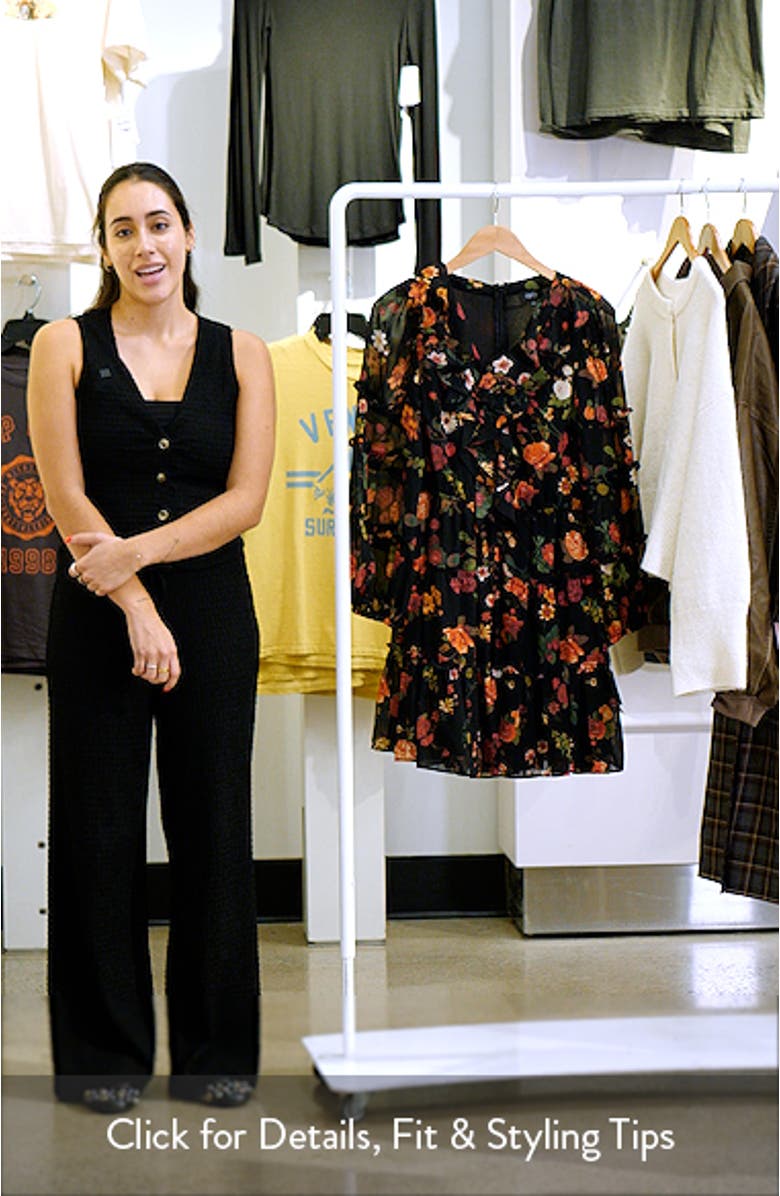 Floral Long Sleeve Ruffle Dress, sales video thumbnail