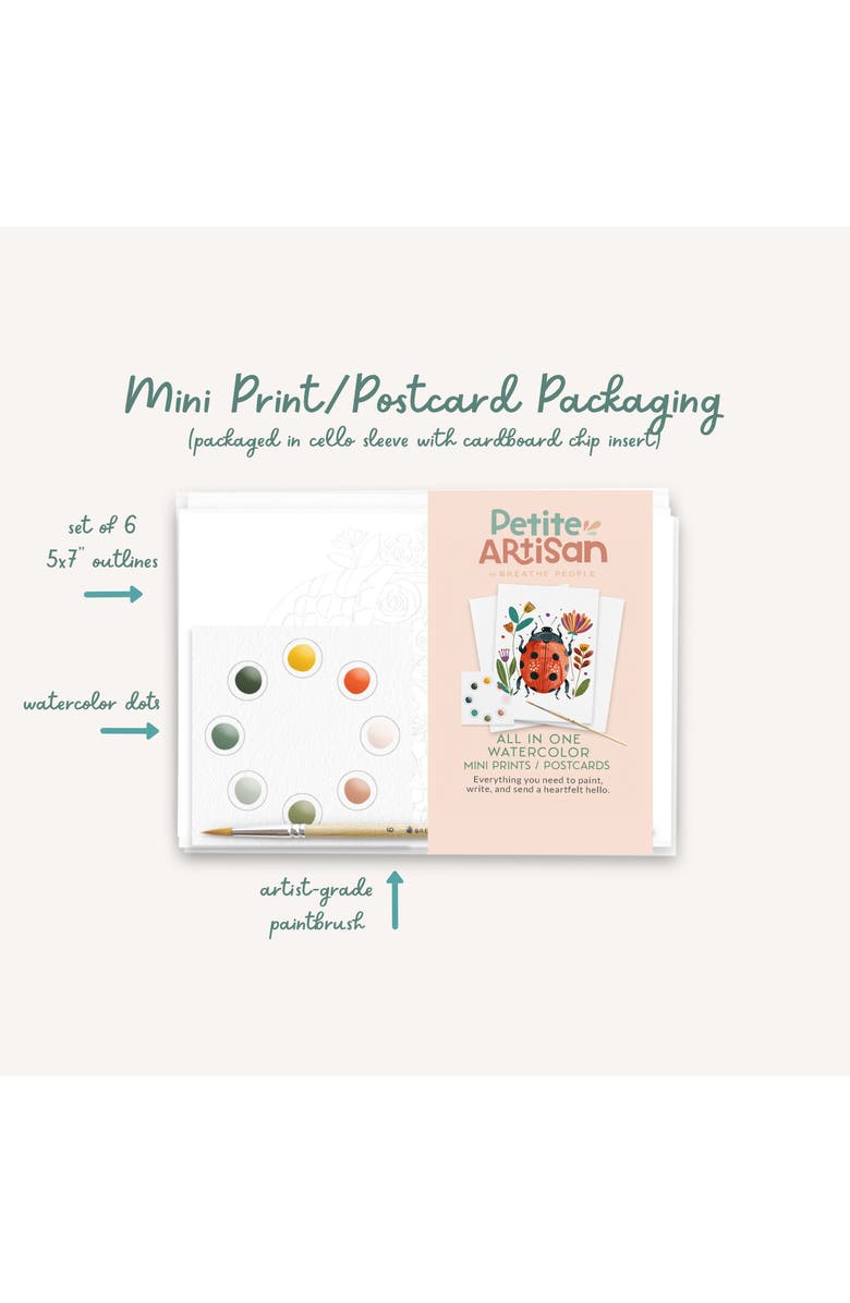 Breathe People Friendly Monsters Postcard Set, Alternate, color, White