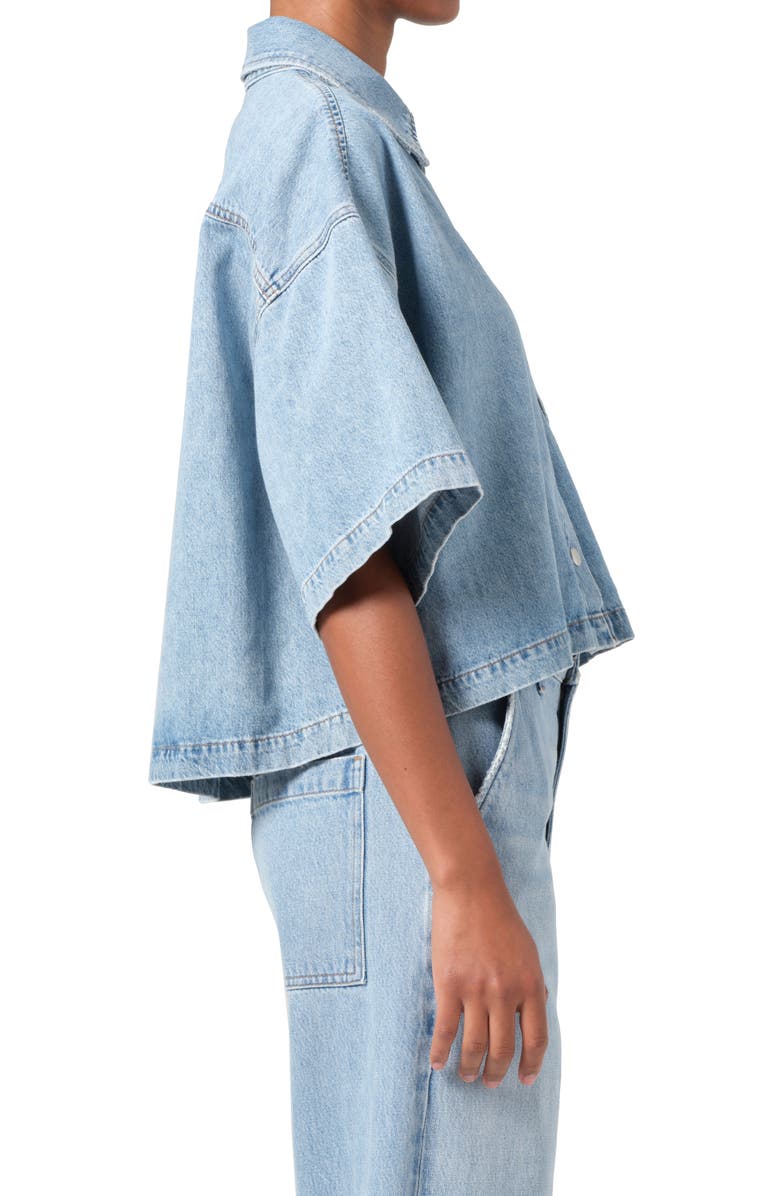 AGOLDE Rona Boxy Crop Denim Shirt, Alternate, color,