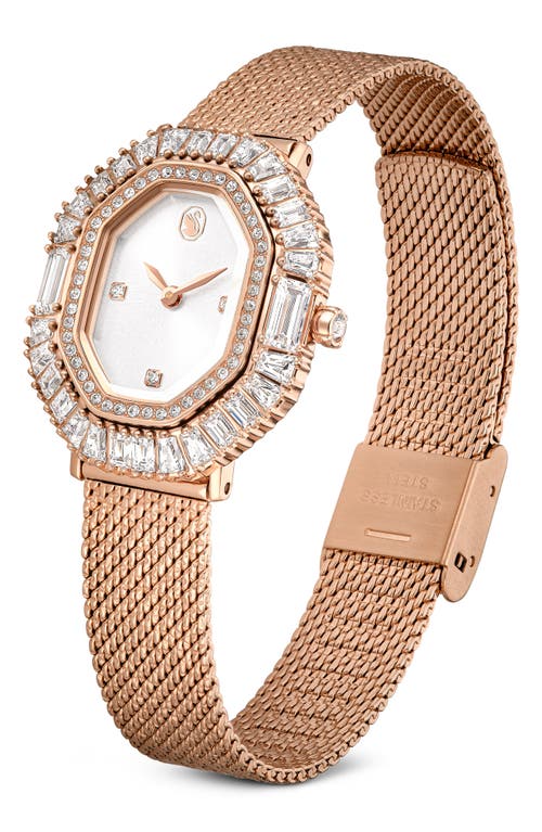 Swarovski Matrix Octagon Mesh Strap Watch, 30mm X 25mm In Gold
