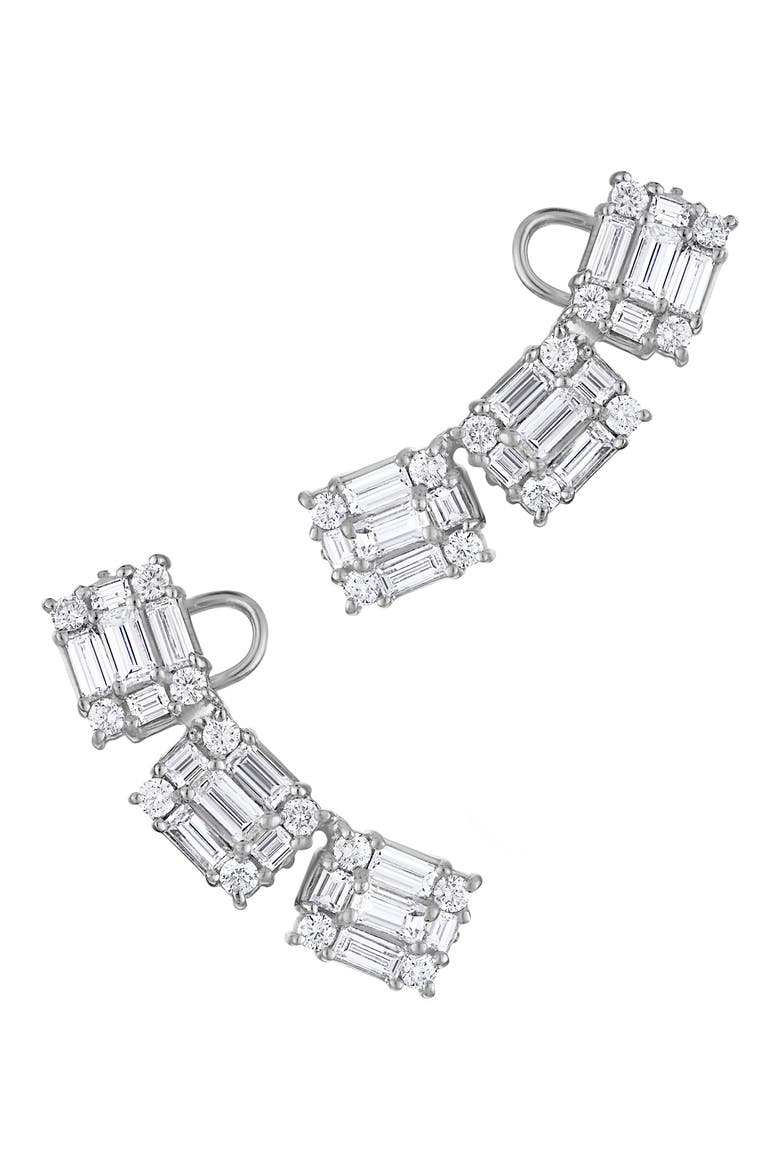 Clarity Diamond Ear Crawlers, Alternate, color, WHITE GOLD/ DIAMOND
