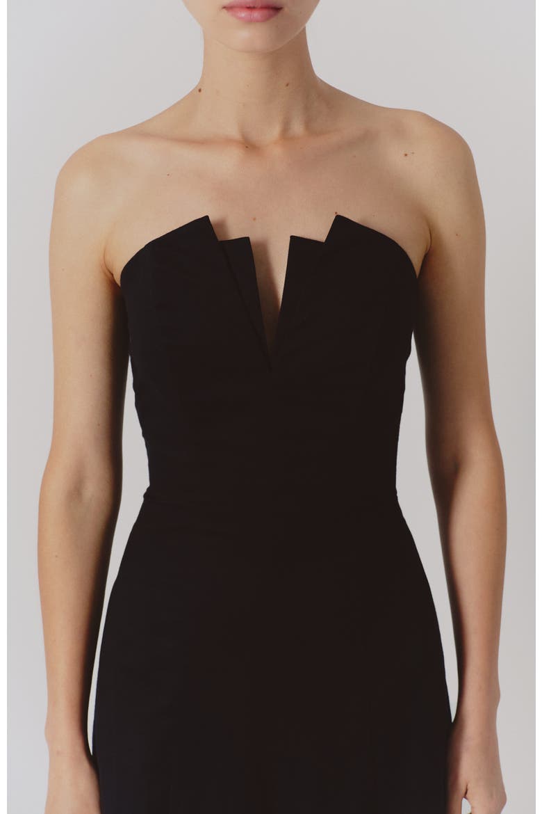 Tabio Strapless Cotton Jumpsuit, Alternate, color, Black