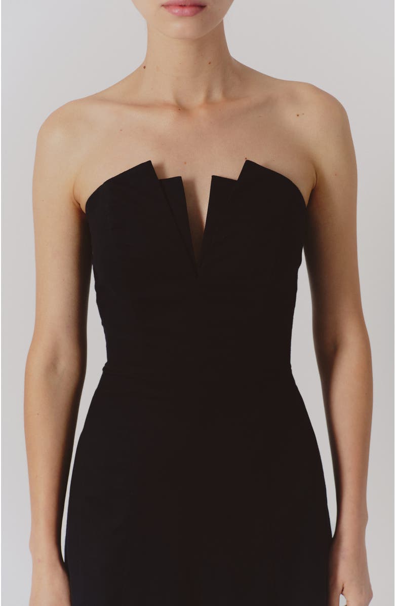 De Loreta Tabio Strapless Cotton Jumpsuit, Alternate, color, Black