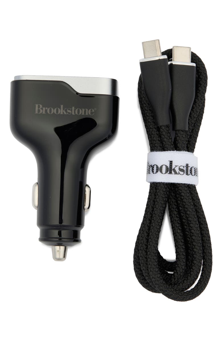 BROOKSTONE Dual Port Wall Charger Set, Main, color, Black