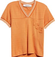 Golden Goose Journey Embroidered Slim Cut V-Neck T-Shirt