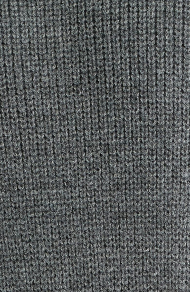 ZOE AND CLAIRE Mixed Media Embellished Long Sleeve Sweater Dress, Alternate, color, Grey/ Black