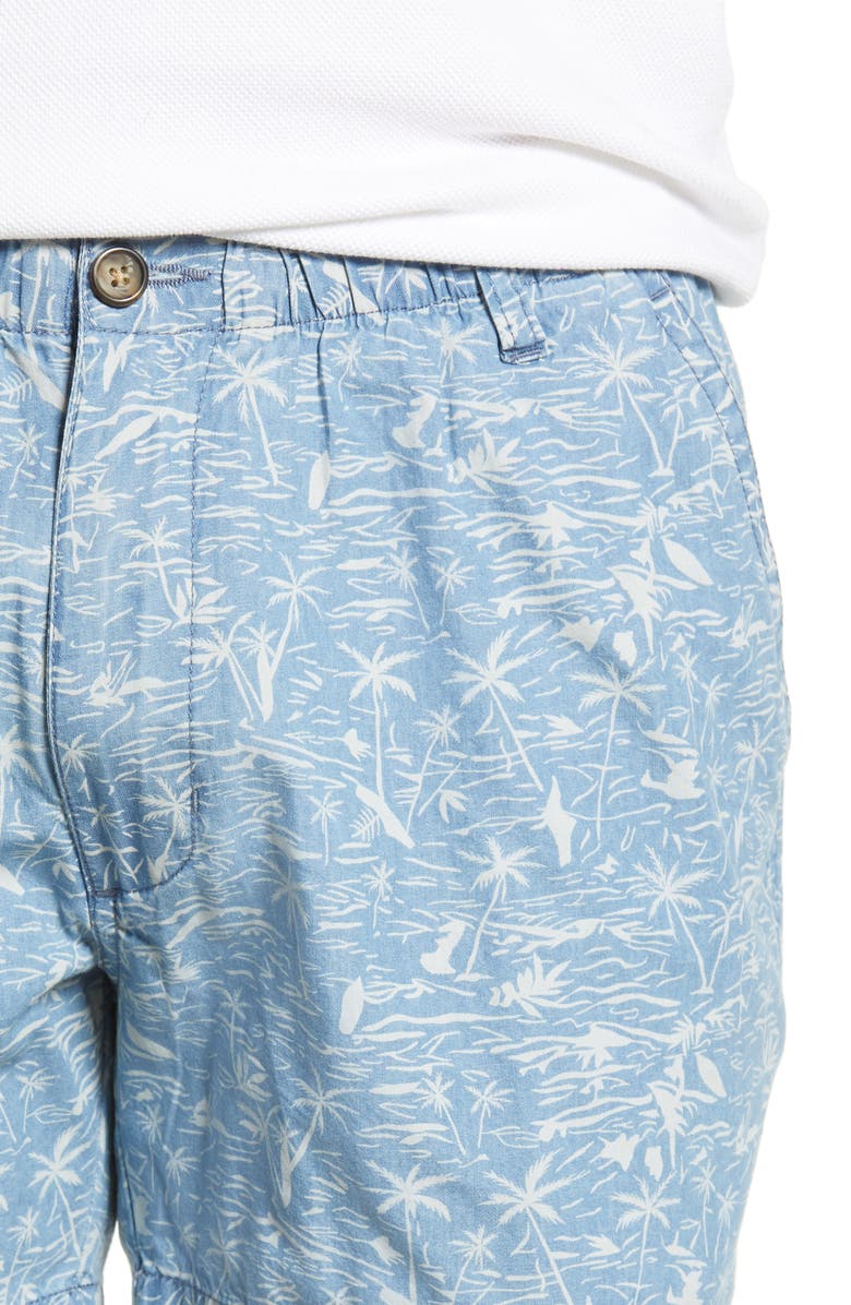 Vintage 1946 Snappers Tropical Print Shorts, Alternate, color, 