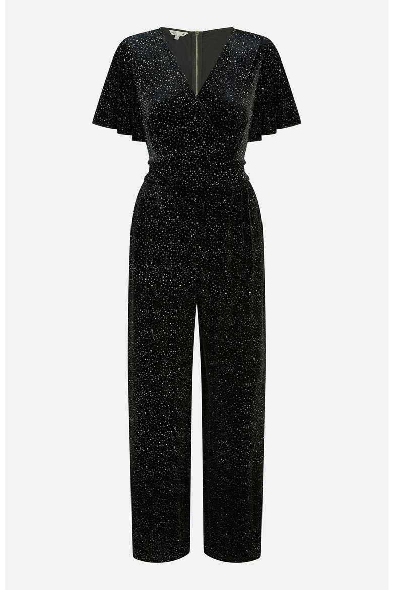 Sparkle Velvet Jumpsuit, Alternate, color, Black
