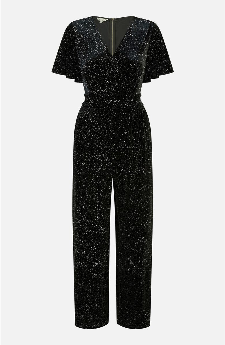 Yumi Sparkle Velvet Jumpsuit, Alternate, color, Black