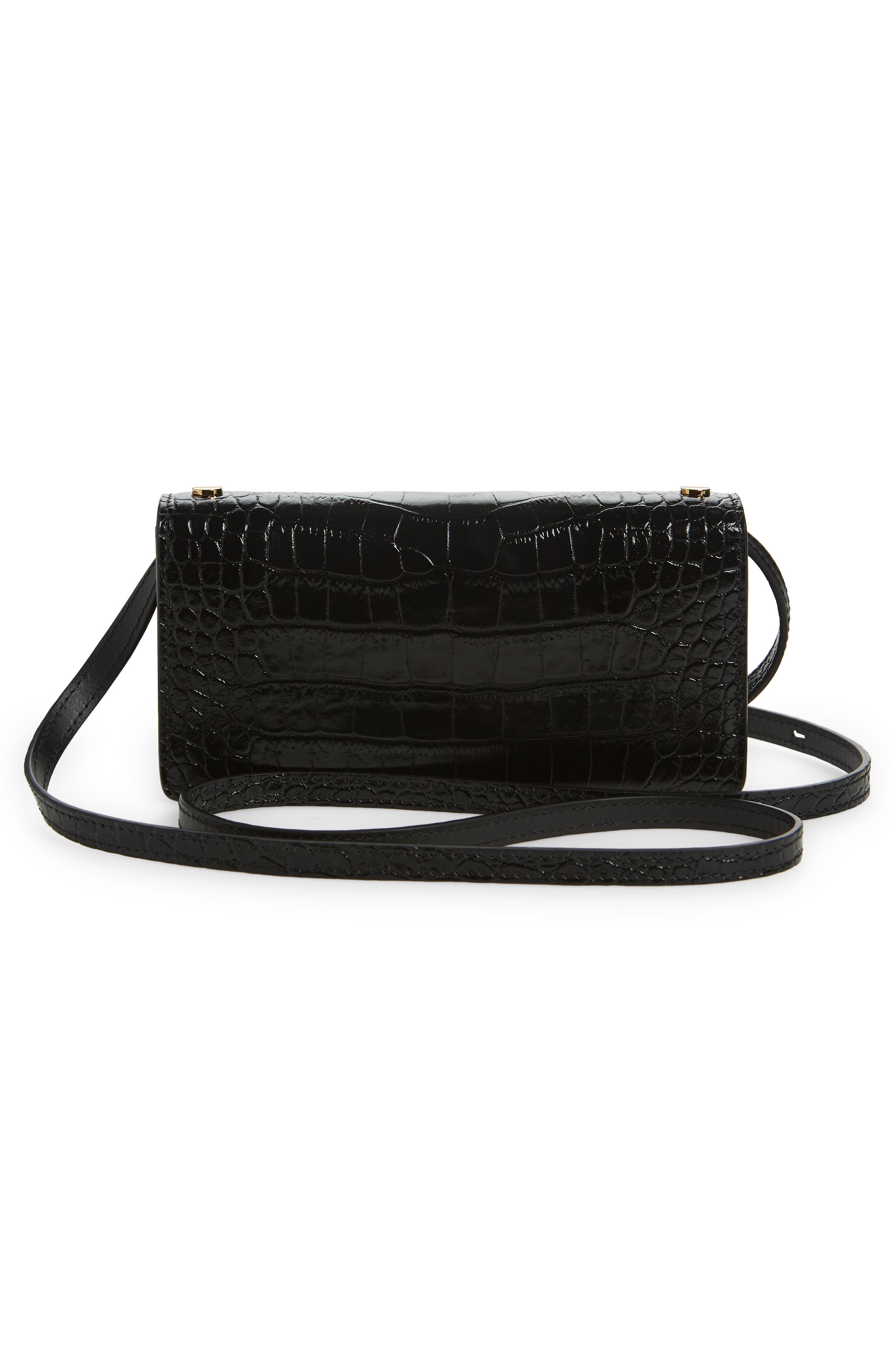 TOM FORD Mini Croc Embossed Leather Crossbody Bag, Alternate, color, 
