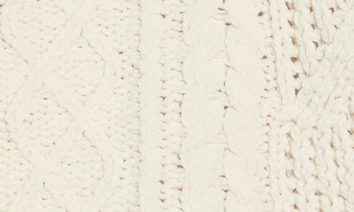 Bobeau Cable Knit Hooded Cardigan In White