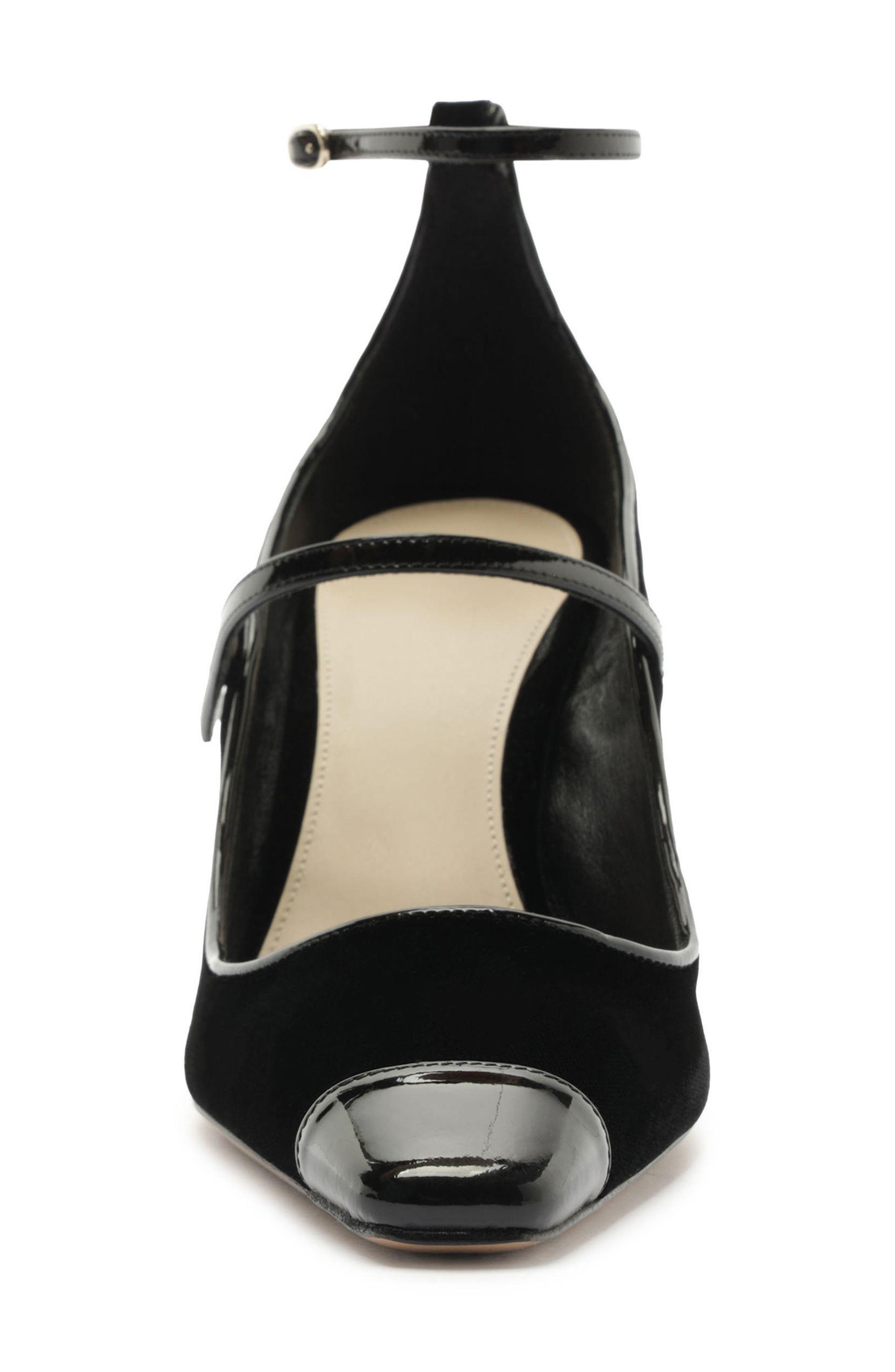 Tita Wave Ankle Strap Pump, Alternate, color, BLACK