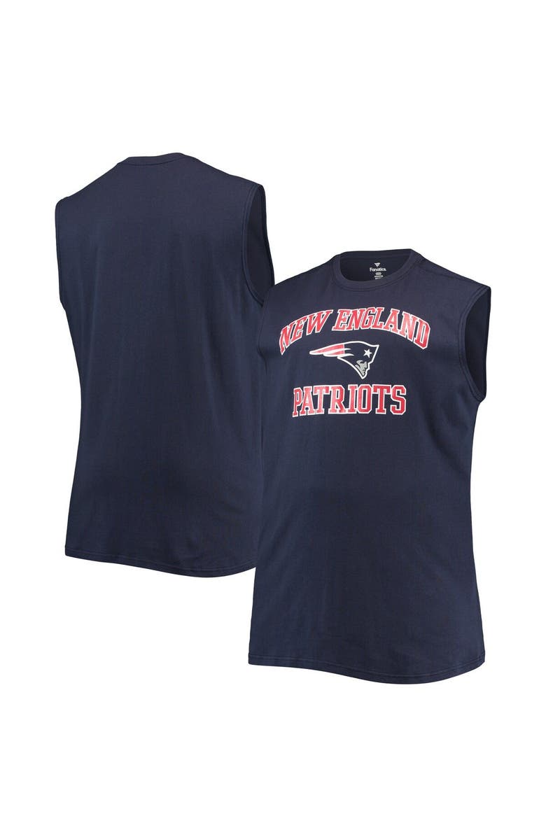 PROFILE Men's Navy New England Patriots Big & Tall Muscle Tank Top, Main, color,