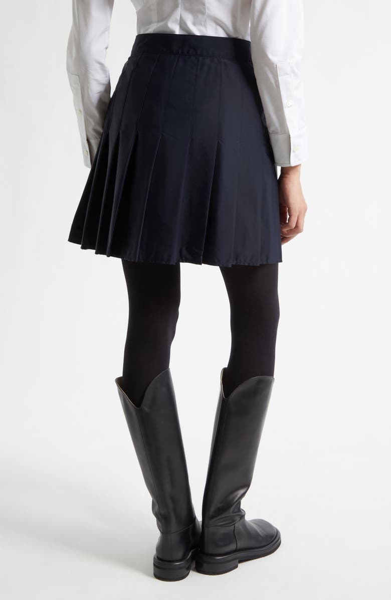 Burberry Nadina Pleated Miniskirt, Alternate, color, Silhouette Blue