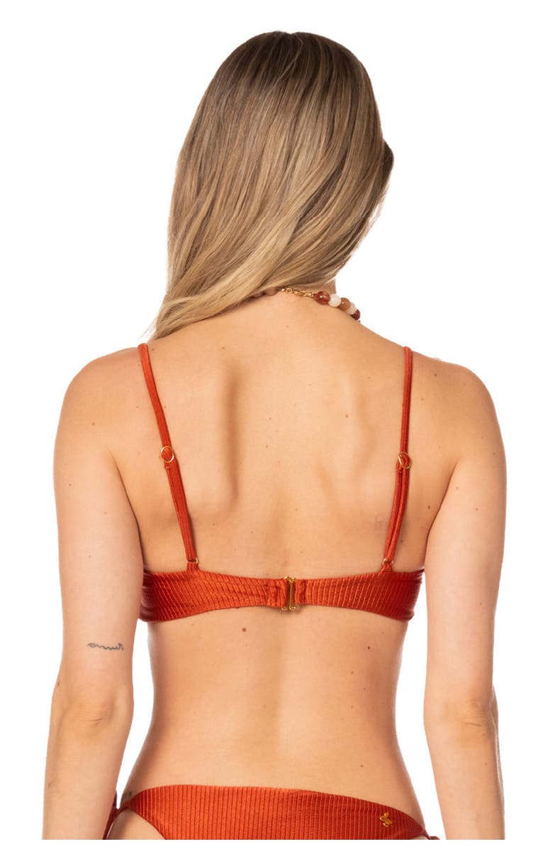 KIBYS Sunset Bazaar Terracota Lissa Knot Bandeau Top, Alternate, color, Terracota Rusty Copper