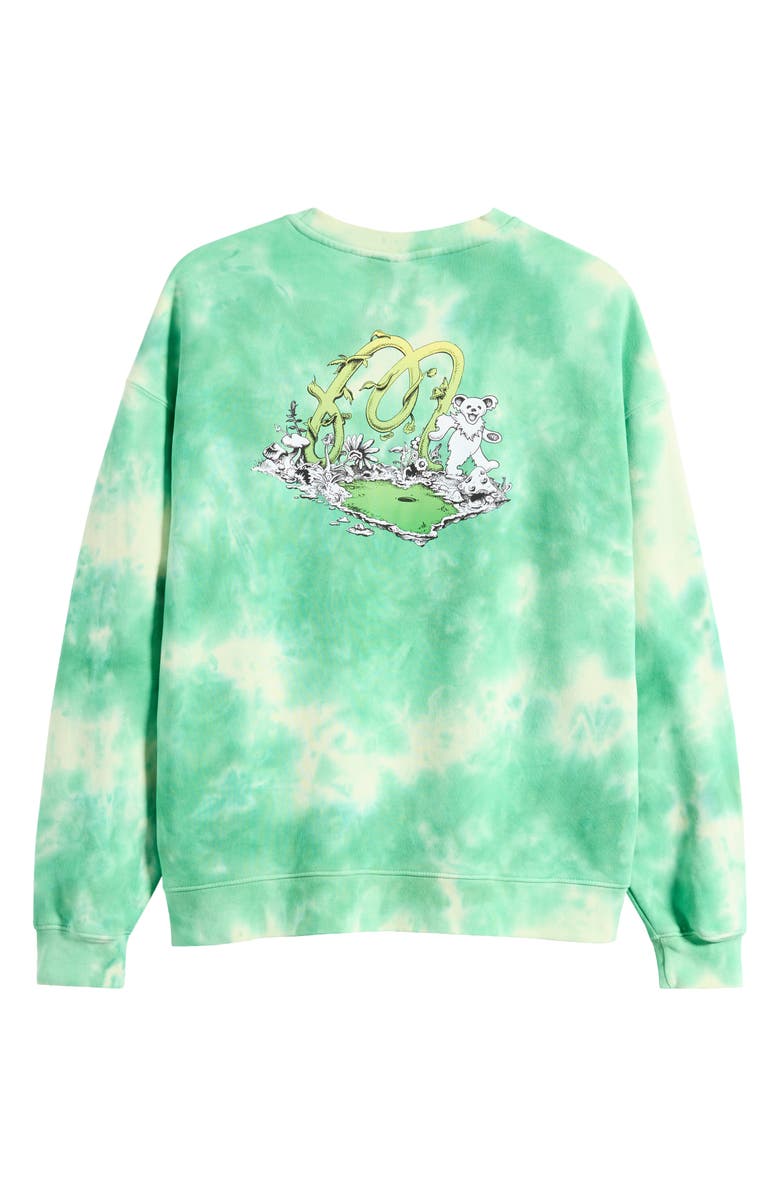 Malbon Golf Grateful Dead Range Tie Dye Graphic Sweatshirt, Alternate, color, Green Tie Dye