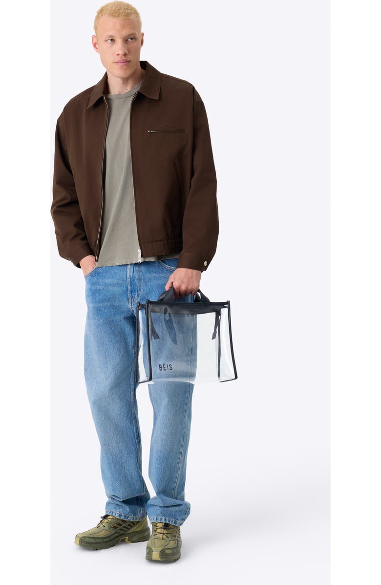 Béis The Clear Stadium Tote, Alternate, color, Navy