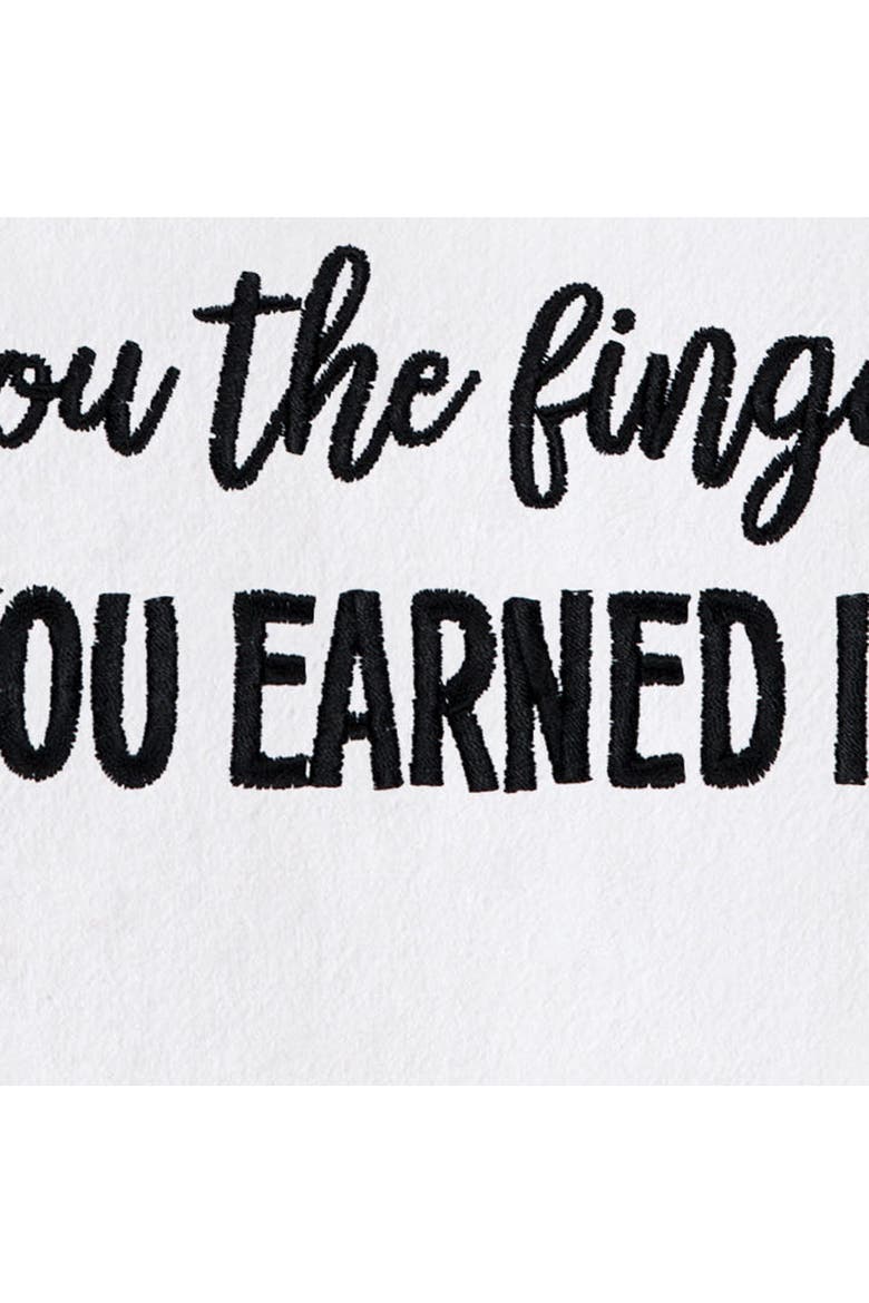 You Earned It Kitchen and Bathroom Embroidered Hand Towel, Alternate, color, Black