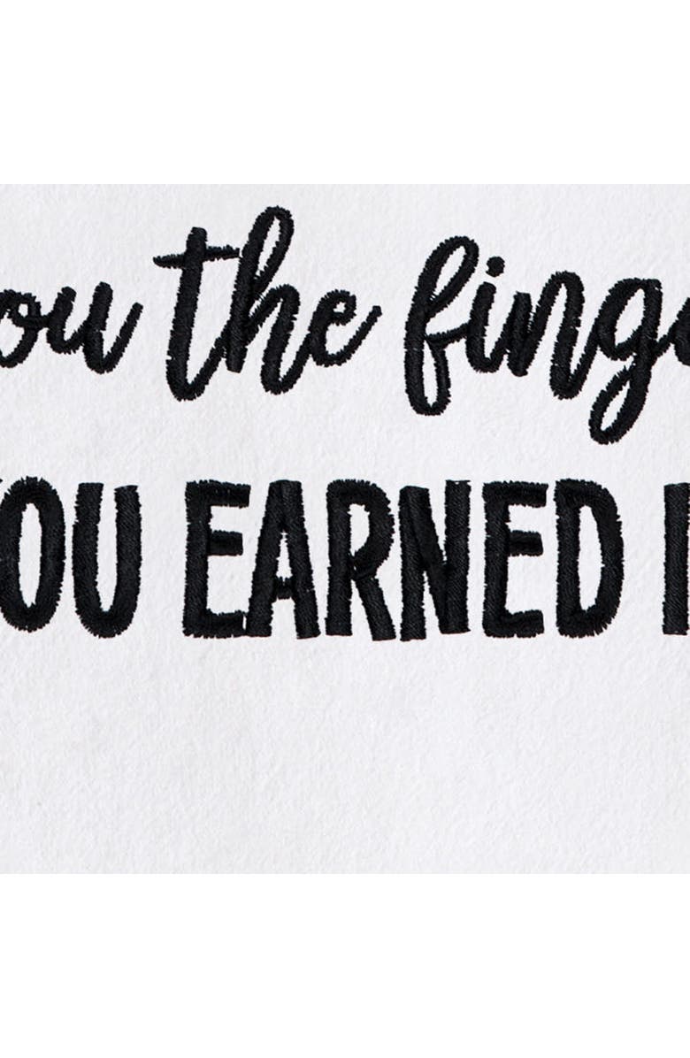 C&F Home You Earned It Kitchen and Bathroom Embroidered Hand Towel, Alternate, color, Black