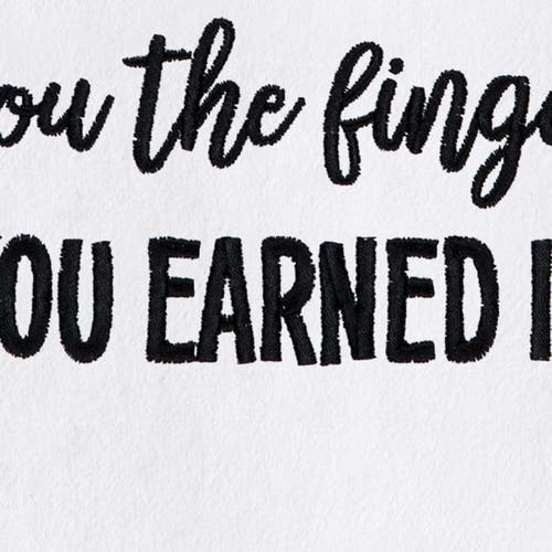 C & F Home C&f Home You Earned It Kitchen And Bathroom Embroidered Hand Towel In White