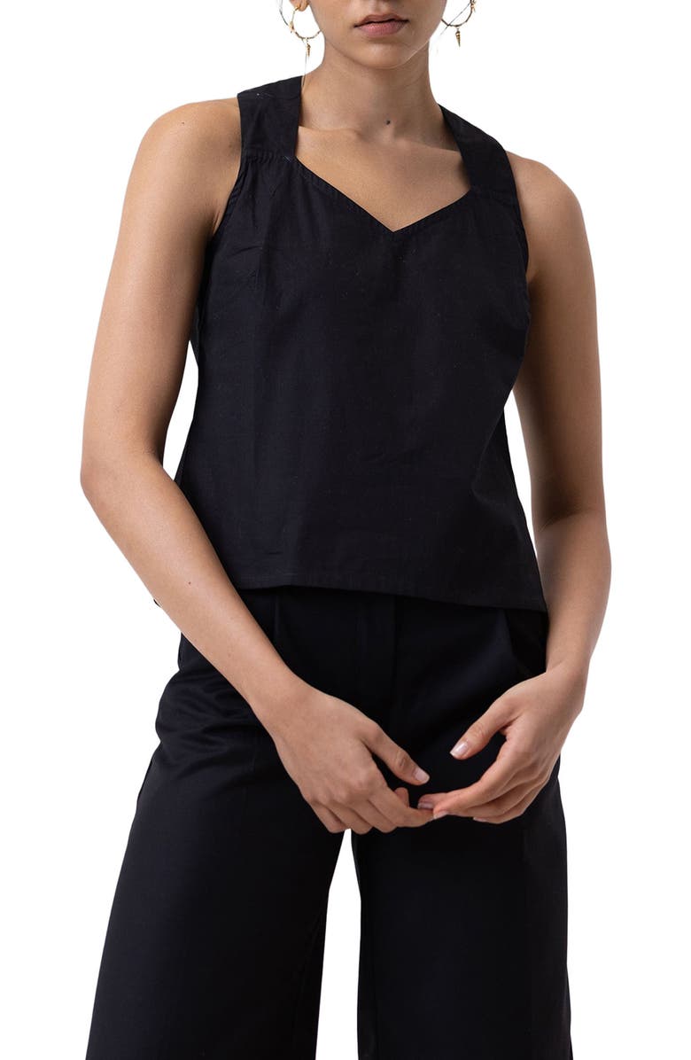 Reistor Crossback button up tank top, Alternate, color,