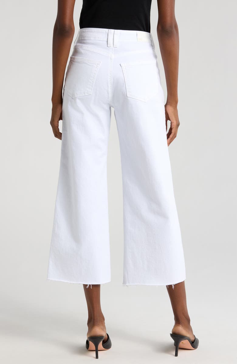 PAIGE Anessa High Waist Raw Hem Crop Wide Leg Jeans, Alternate, color, Crsp Wht