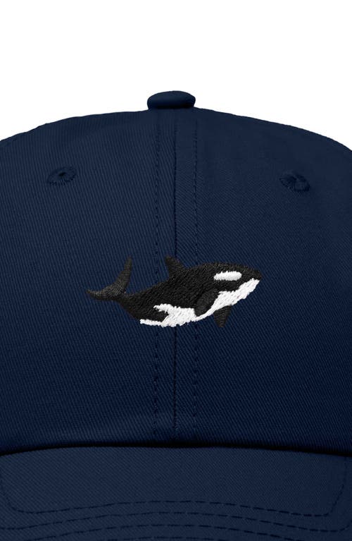 Dalix Killer Whale Embroidered Dad Hat In Navy Blue