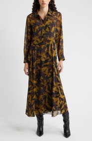 Nordstrom Floral Print Long Sleeve Shirtdress