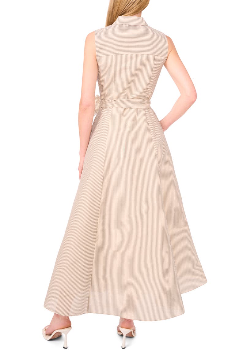 Stripe Sleeveless Midi Shirtdress, Alternate, color, TAUPE BISQUE