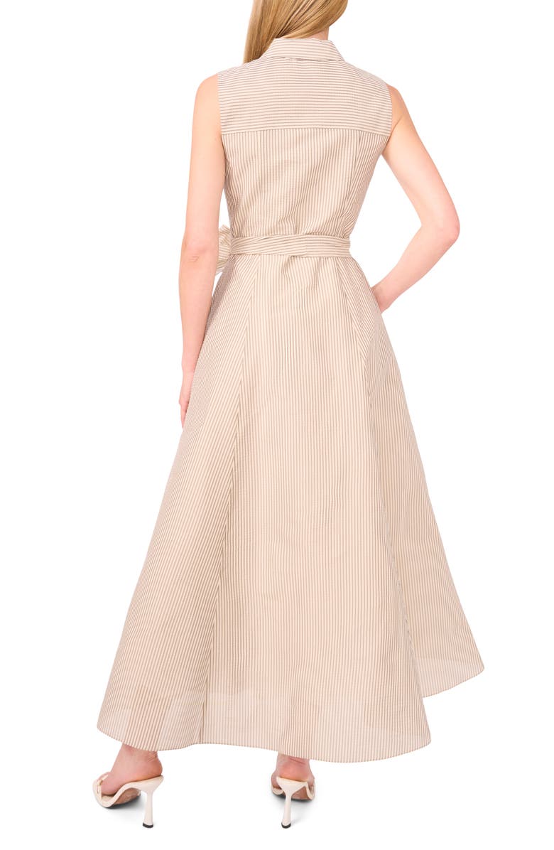 Ted Baker Stripe Sleeveless Midi Shirtdress, Alternate, color, Taupe Bisque