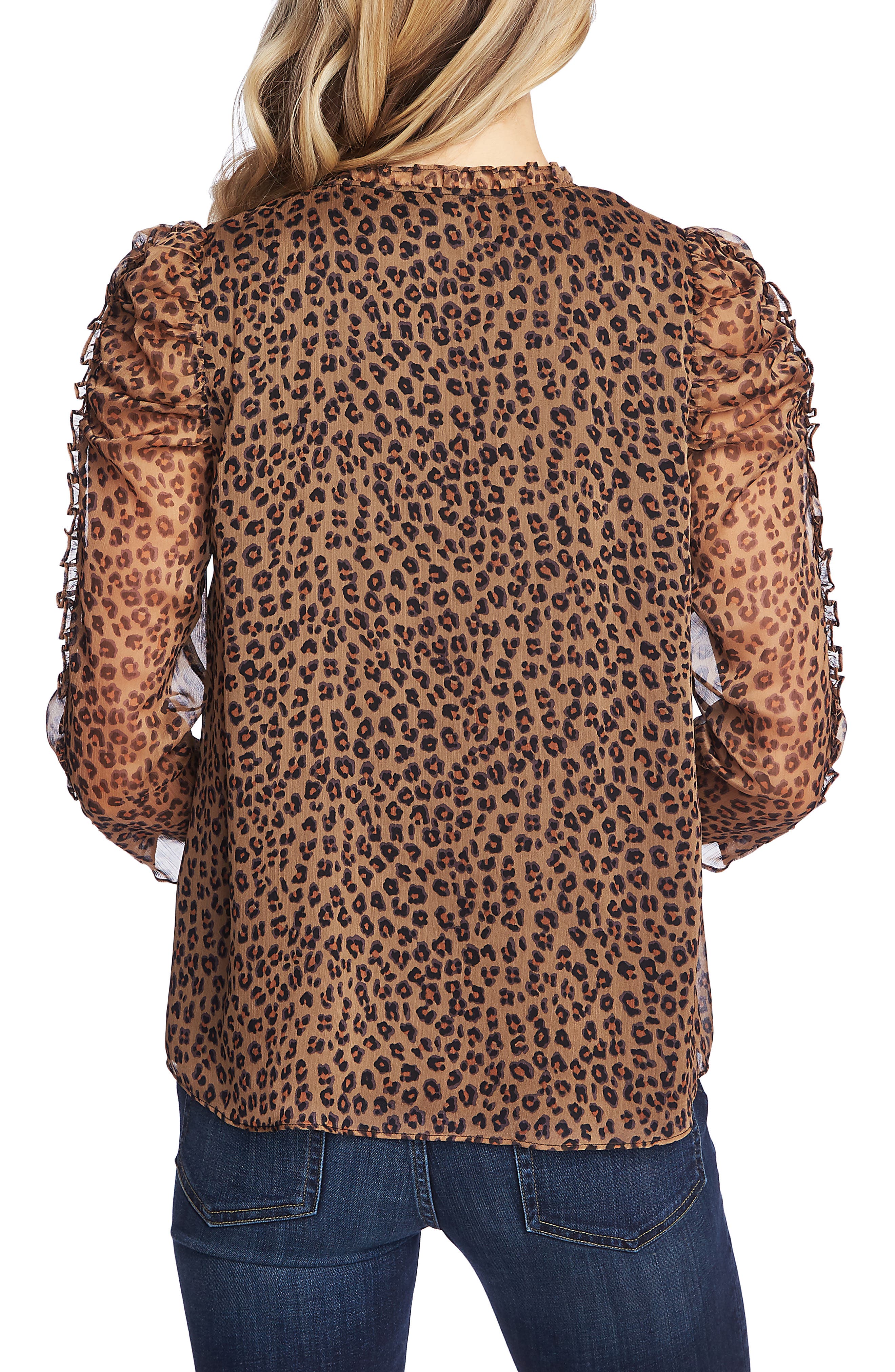 Leopard Tie Neck Blouse - image 2