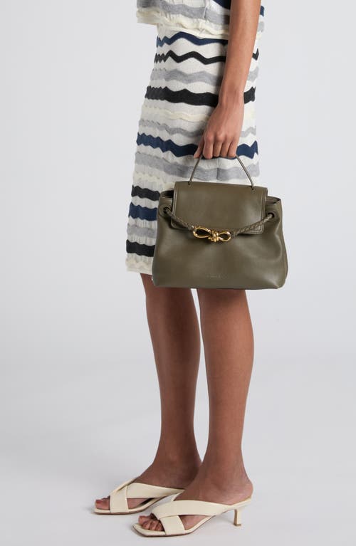 Bottega Veneta Small Ciao Ciao Knot Detail Leather Top Handle Bag In Green