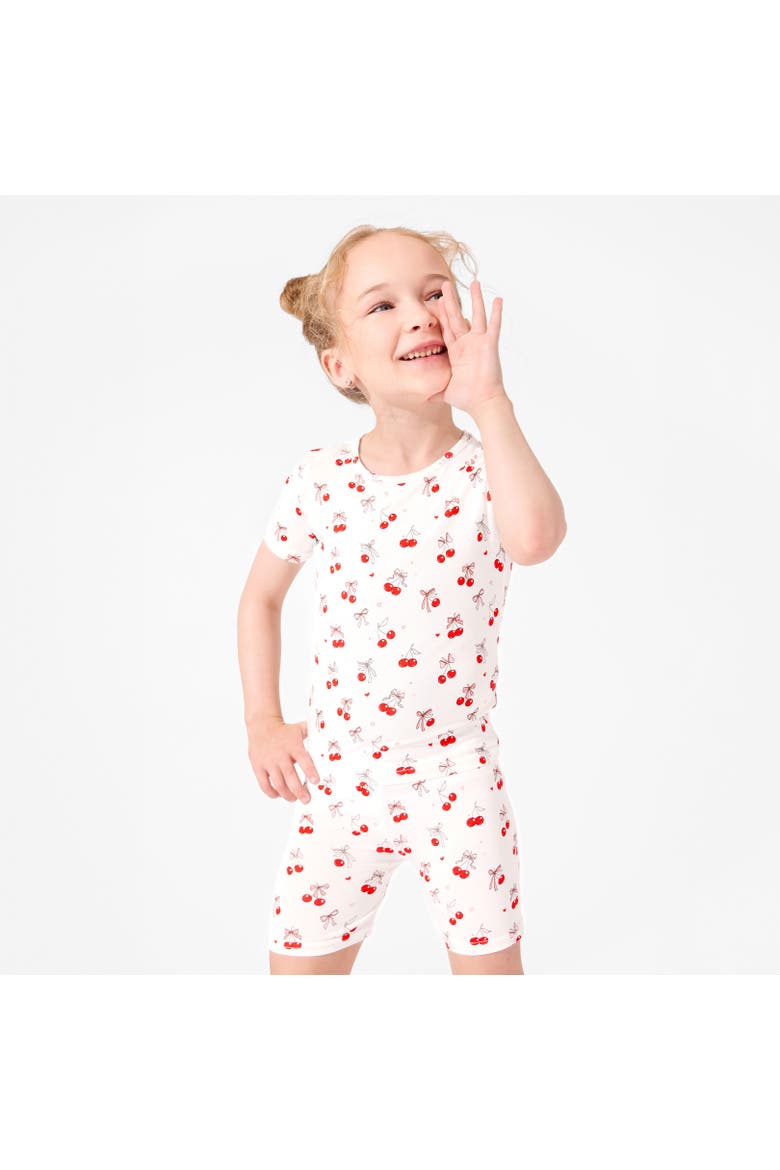 Cherry On Top Kids 2-Piece Short Sleeve & Shorts Pajama Set, Alternate, color, Cherry On Top
