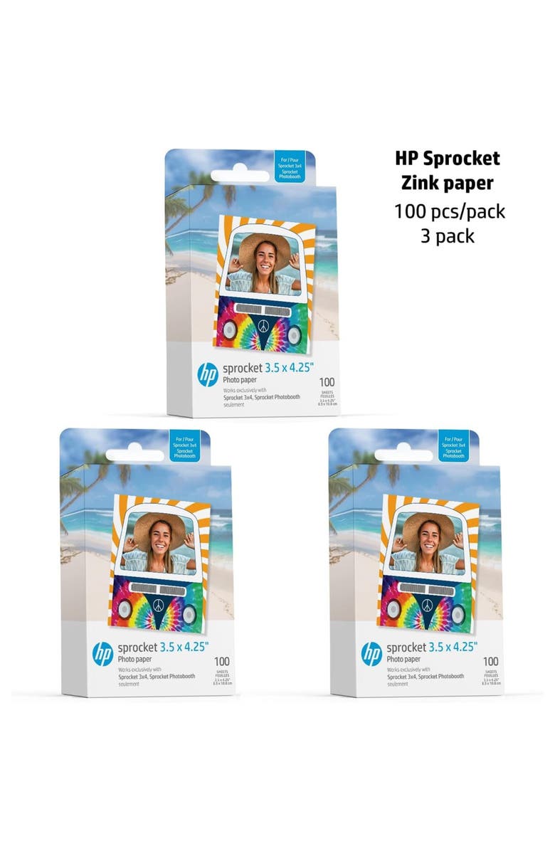 HP Sprocket 3.5" x 4.25" Sticky-Backed Zink Photo Paper Bundle, Alternate, color, 300-Pack