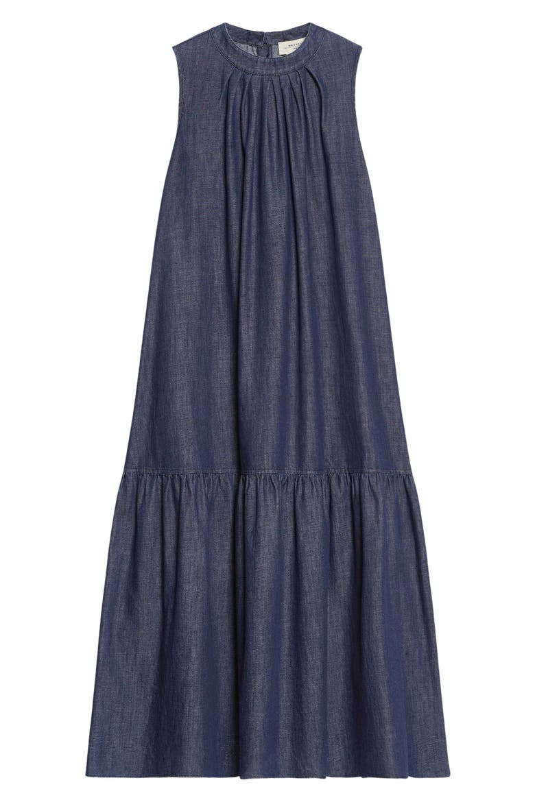 Turchia Tiered Denim Midi Dress, Alternate, color, NAVY