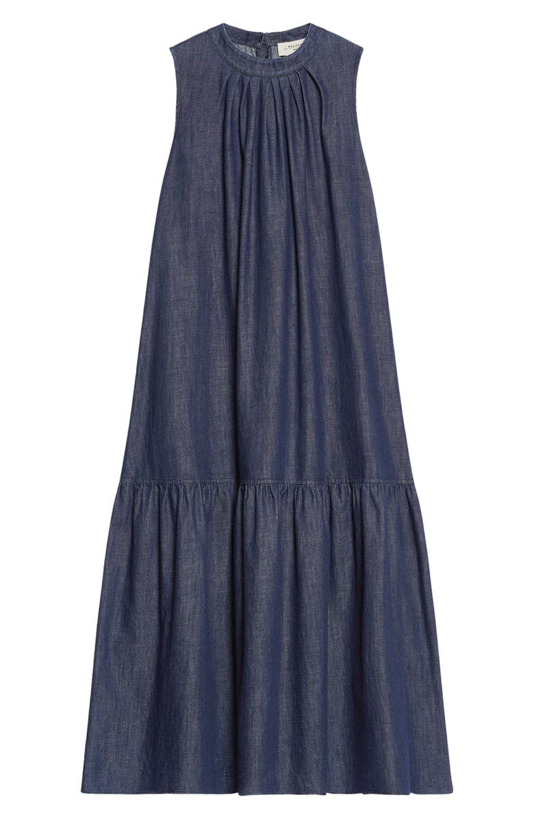 Weekend Max Mara Turchia Tiered Denim Midi Dress, Alternate, color, 