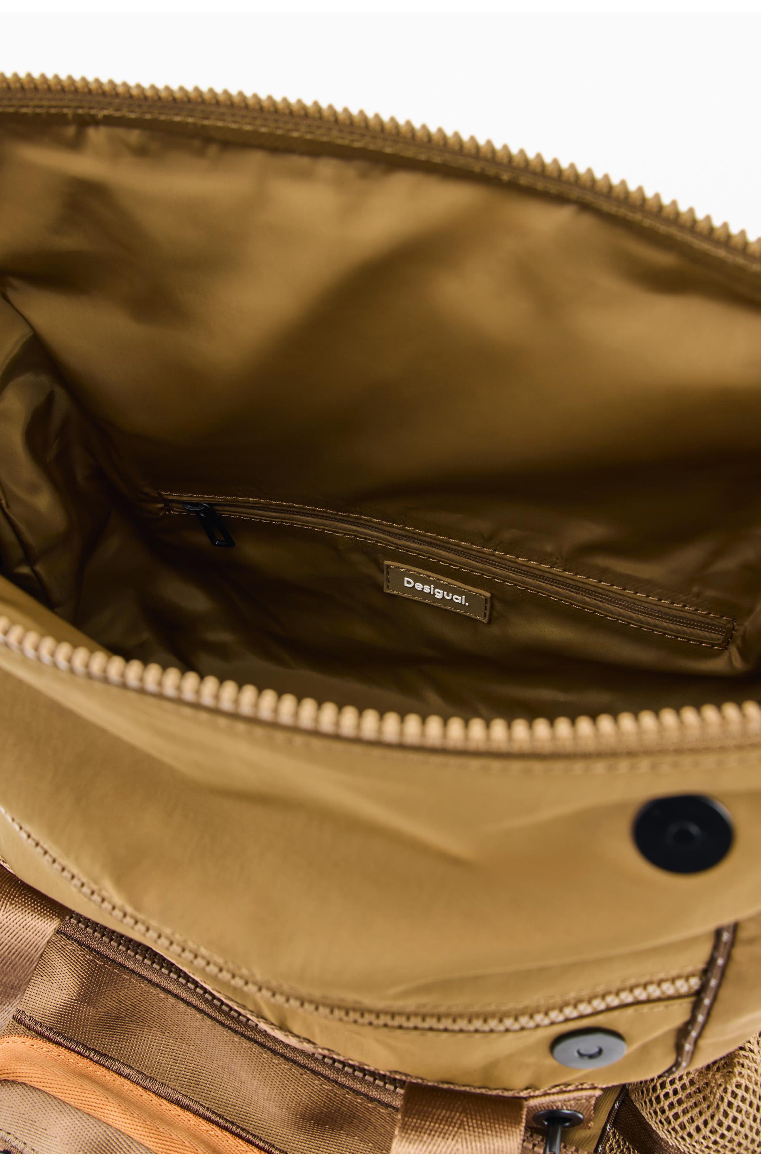 Desigual Large Nylon Backpack, Alternate, color, Camel