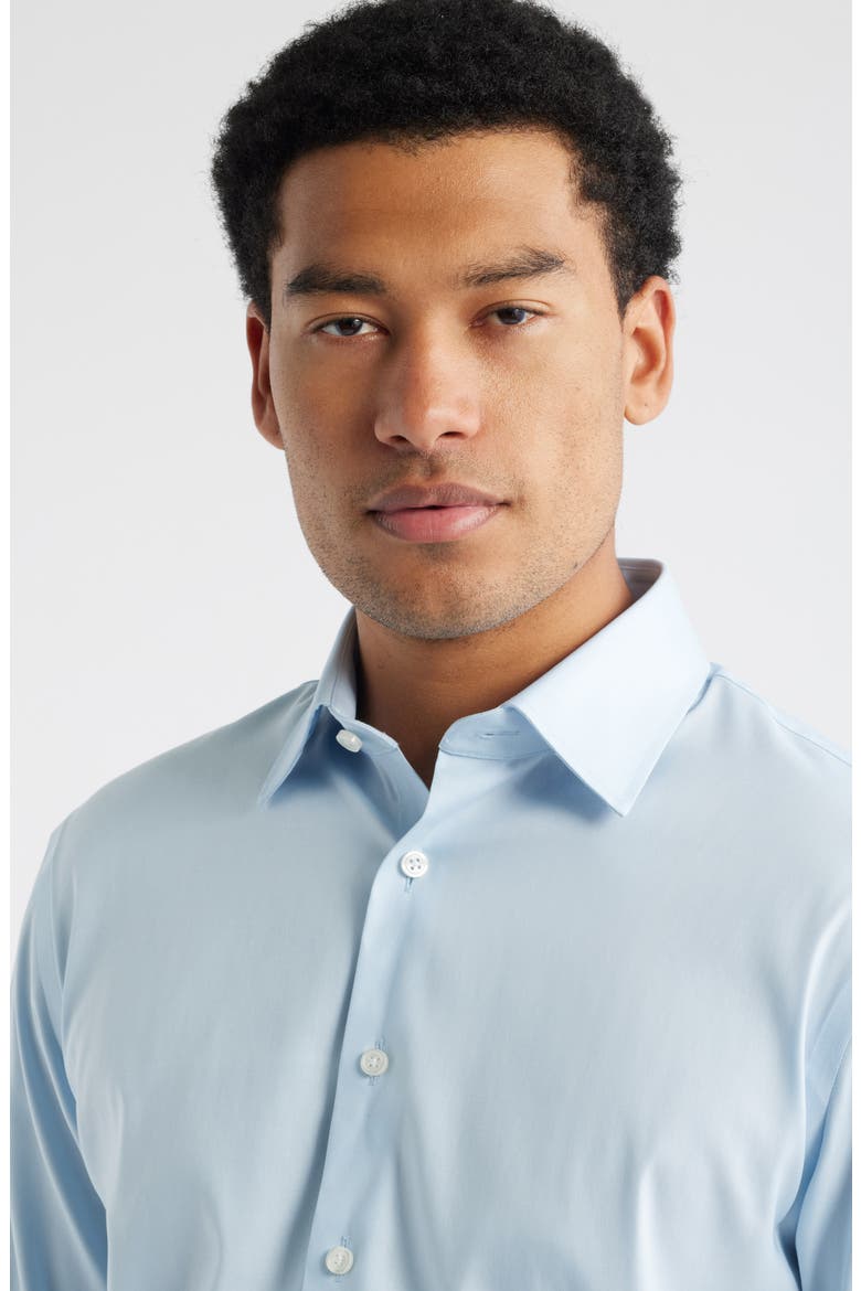 Trim Fit Solid Premium Performance Dress Shirt, Alternate, color, BLUE SKYWAY