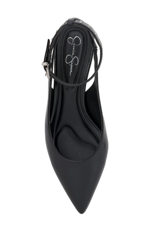 Jessica Simpson Vellana Ankle Strap Pointed Toe Kitten Heel Pump