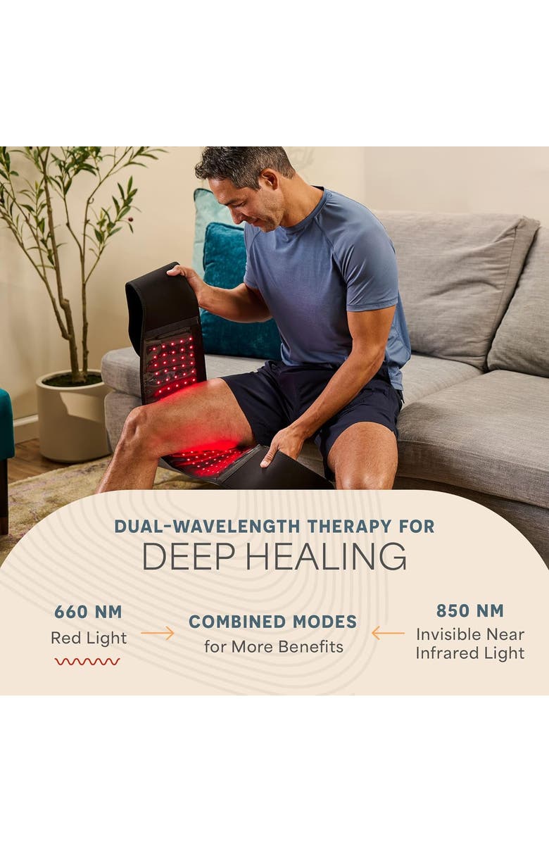 Lifepro Allevared Elite Red Light Therapy Belt 660nm & 850nm Rechargeable Infrared light, Alternate, color, Black