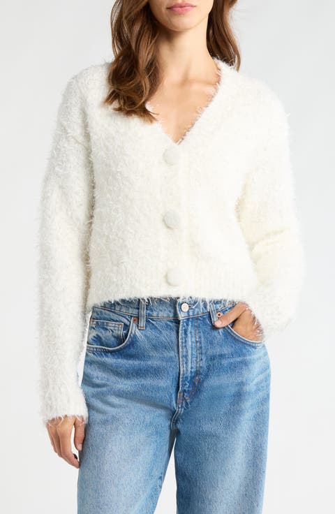 Fuzzy V-Neck Cardigan