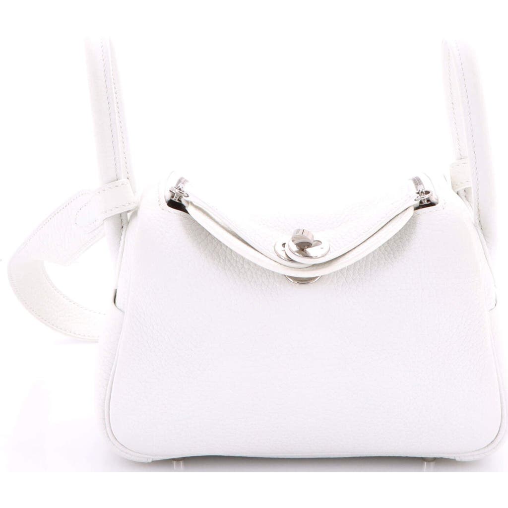 Pre-owned Hermes Hermes Lindy Bag Clemence Mini In White