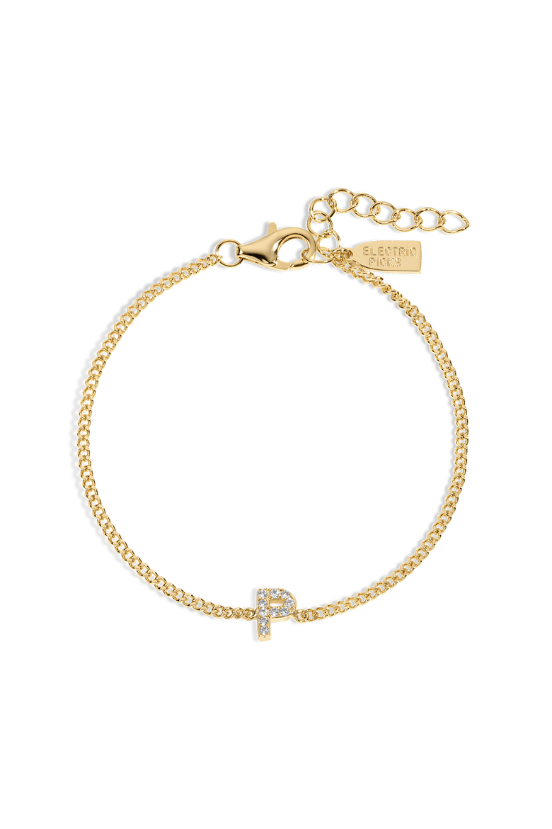 Initial Bracelet, Main, color, Gold - P