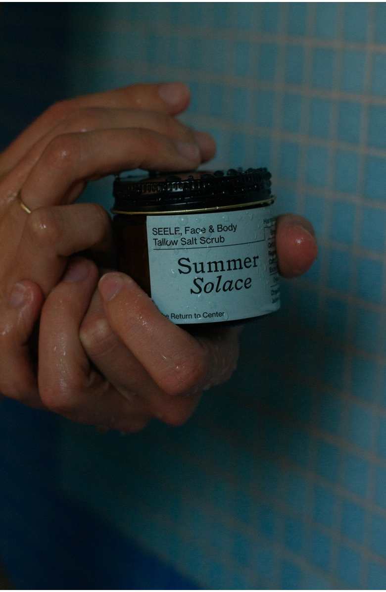 Summer Solace Tallow SEELE Celtic Sea Salt Scrub Regenerative Tallow, Alternate, color, Amber / Dark Brown