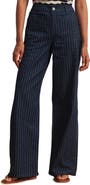 Sanctuary Marine Stripe Wide Leg Denim Pants