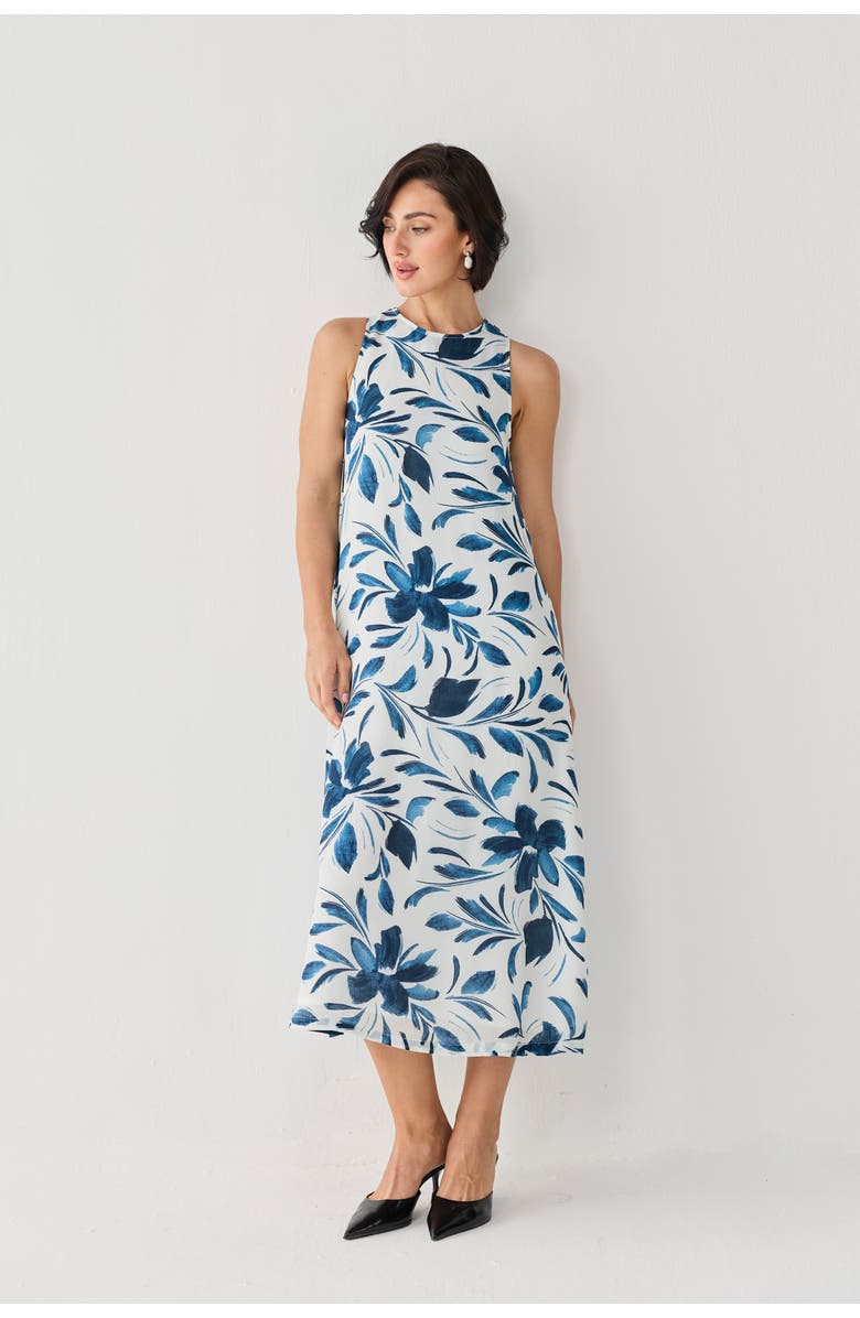 Reistor Floral Sleeveless Maxi Dress, Alternate, color, Blue Floral