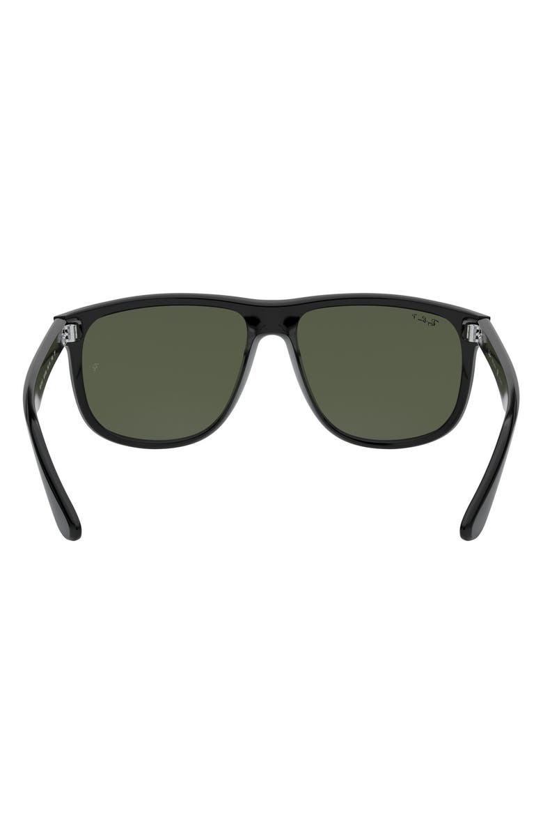 Ray-Ban Highstreet 60mm Polarized Flat Top Sunglasses, Alternate, color, Black Polarized